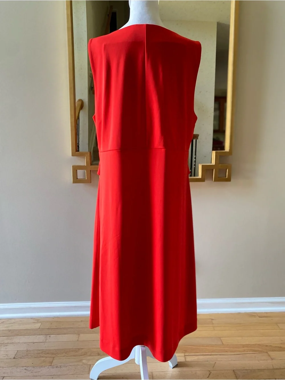 Ann Taylor Twist Front Jersey Dress Crimson Orange sz XL - Picture 6 of 15